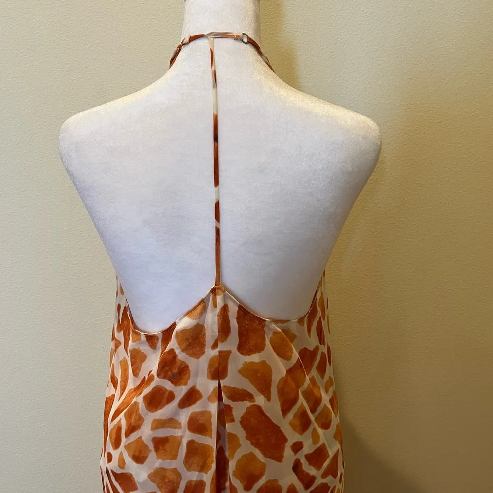NWOT Giraffe Print Halter Maxi Dress - Picture 4 of 5